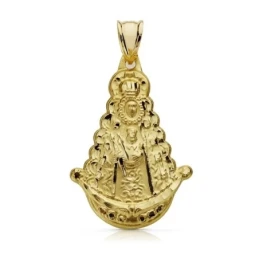 Colgante oro 18k Virgen Rocío 31mm. [AA7383]