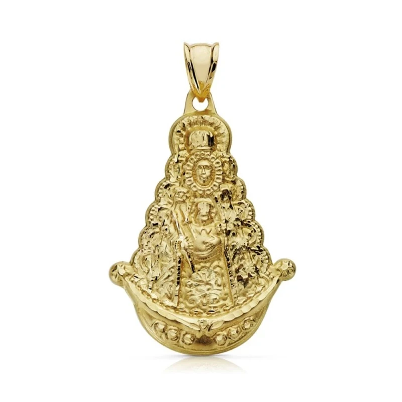 Colgante oro 18k Virgen Rocío 35mm. [AA7384]