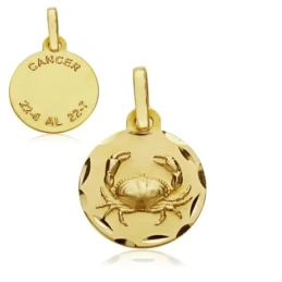 Medalla oro 18k horóscopo Cáncer 13mm. signo zodiaco [AA7398]