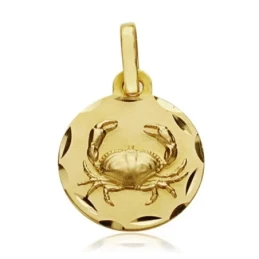 Medalla oro 18k horóscopo Cáncer 13mm. signo zodiaco [AA7398GR]