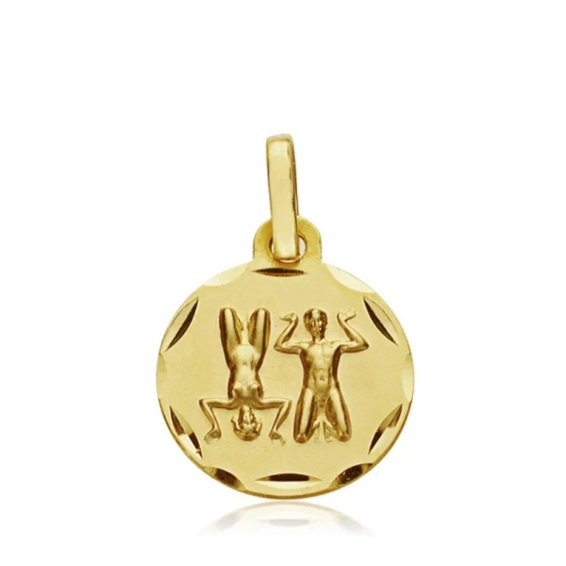 Medalla oro 18k horóscopo Géminis 13mm. signo zodiaco [AA7401GR]