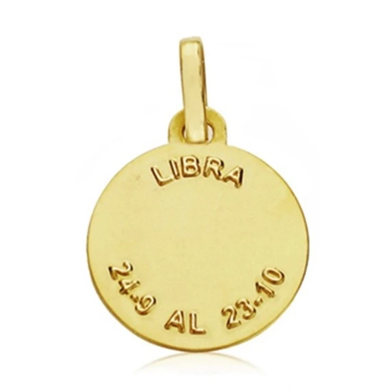 Medalla oro 18k horóscopo Libra 13mm. signo zodiaco [AA7403GR]