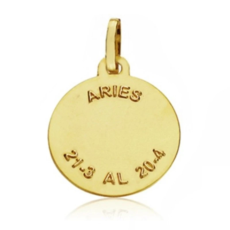 Medalla oro 18k horóscopo Aries 16mm. signo zodiaco [AA7408GR]