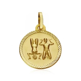 Medalla oro 18k horóscopo Géminis 16mm. signo zodiaco [AA7412GR]