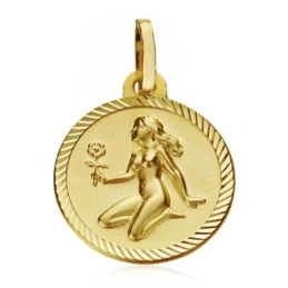Medalla oro 18k horóscopo Virgo 16mm. signo zodiaco [AA7418GR]