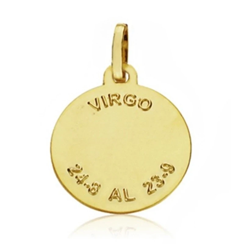 Medalla oro 18k horóscopo Virgo 16mm. signo zodiaco [AA7418GR]