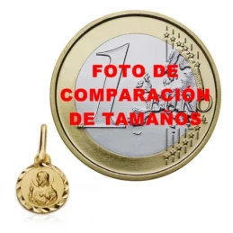 Medalla oro 18k escapulario C. Jesús V. Carmen 7mm. [AA7435]