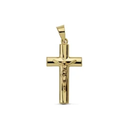 Cruz crucifijo oro 18k hueca 23mm. palo oval [AA7446]