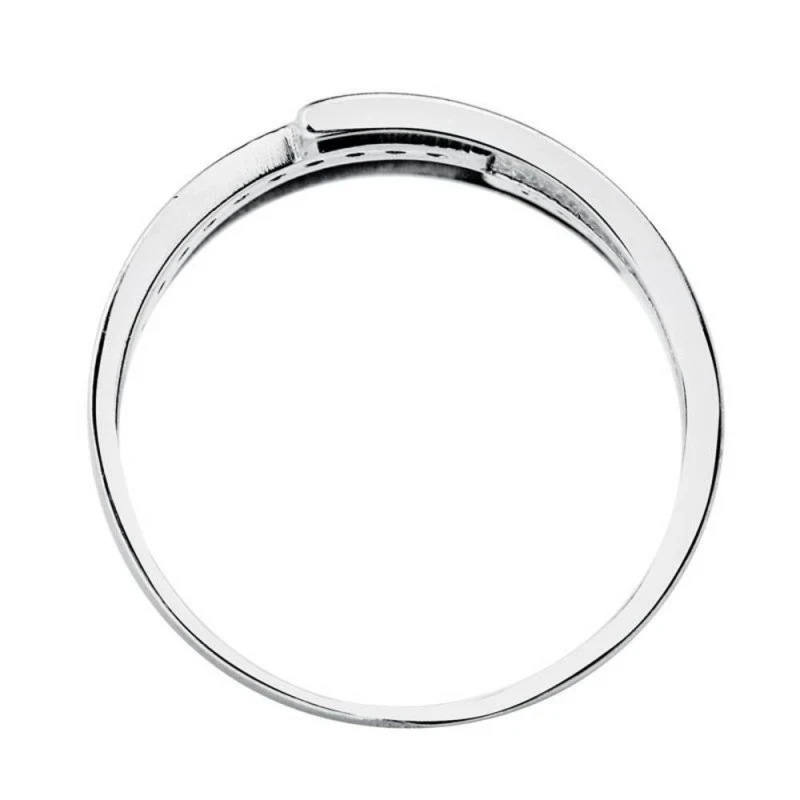 Sortija oro blanco 9k bandas circonitas [AA7503]