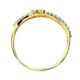 Sortija oro 9k bicolor circonitas bandas [AA7506]