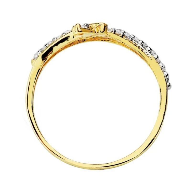 Sortija oro 9k bicolor circonitas bandas [AA7506]