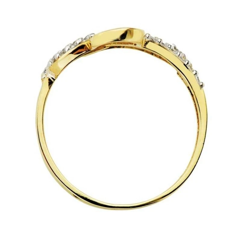 Sortija oro 9k bicolor circonitas hojas [AA7508]