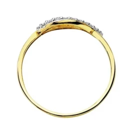 Sortija oro 9k bicolor circonitas cruzadas [AA7511]