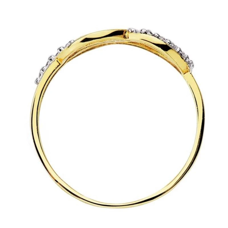 Sortija oro 9k bicolor circonitas ondas [AA7514]