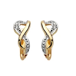 Pendientes oro 9k bicolor 12mm. circonitas [AA7515]