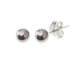 Pendientes plata Ley 925m bola lisa 8mm. [AB1130]