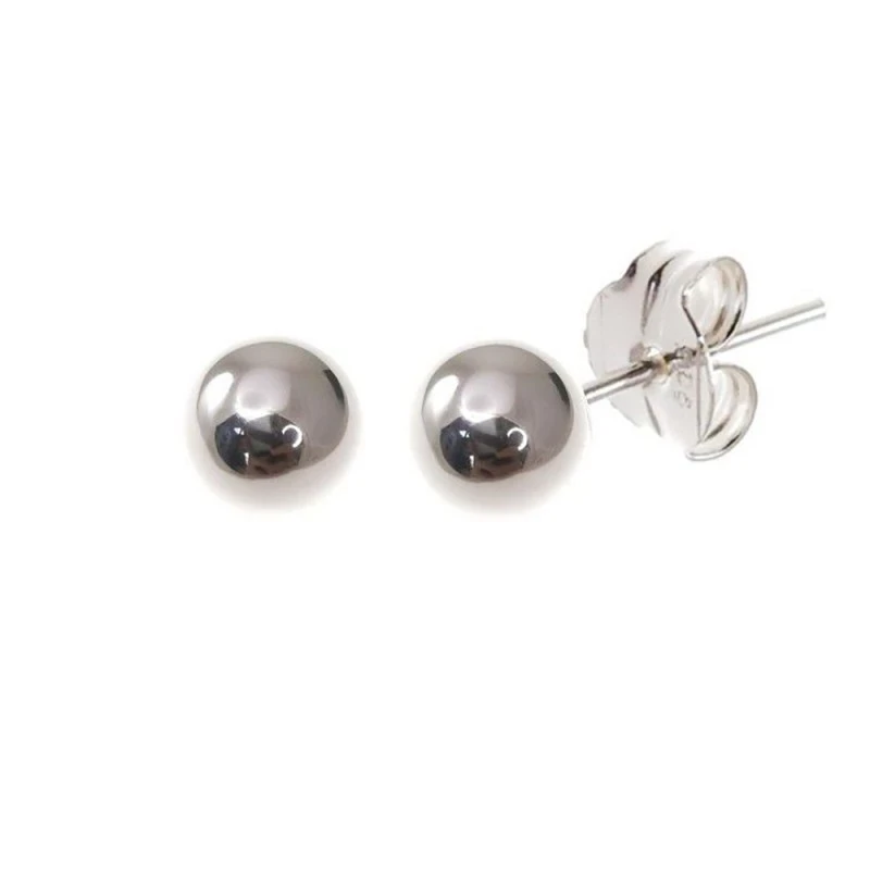 Pendientes plata Ley 925m bola lisa 8mm. [AB1130]