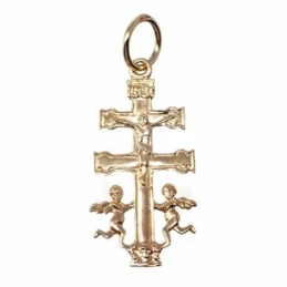 Cruz crucifijo oro 9k Caravaca 24mm. Colgante [AB7138]