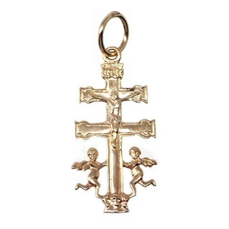 Cruz crucifijo oro 9k Caravaca 24mm. Colgante [AB7138]