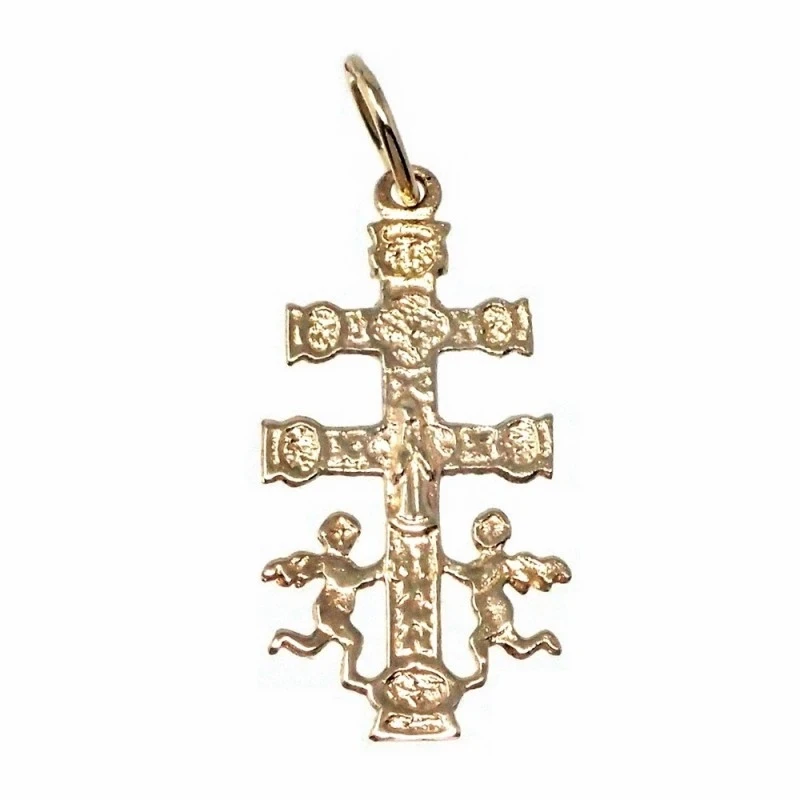 Cruz crucifijo oro 9k Caravaca 24mm. Colgante [AB7138]
