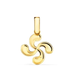 Lauburu oro 18k colgante amuleto 17 mm. unisex