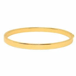 Pulsea rígida oro 18k brazalete mujer 60 mm. media caña lisa ancho 5
