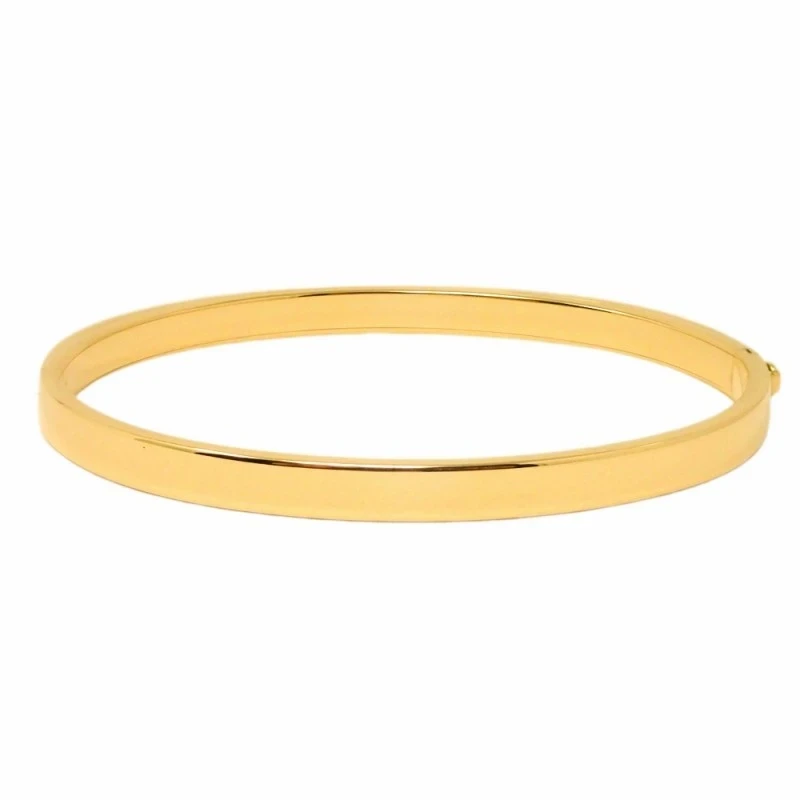 Pulsea rígida oro 18k brazalete mujer 60 mm. media caña lisa ancho 5