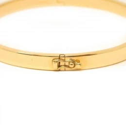 Pulsea rígida oro 18k brazalete mujer 60 mm. media caña lisa ancho 5