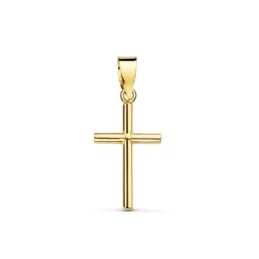 Cruz Oro 18k unisex 15 mm. hueca tubo lisa brillo