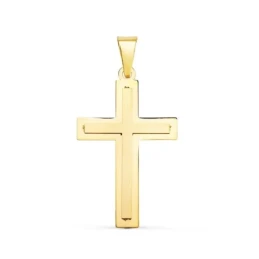 Cruz Oro 18k unisex 32 mm. cruz interior lisa brillo mate