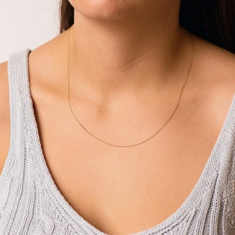 Cadena Oro 18k unisex 50 cm. maciza bilbao 1 mm.