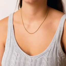 Cadena Oro 18k unisex 45 cm. rolo hueca 2.5 mm. reasa