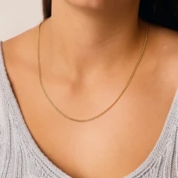 Cadena Oro 18k unisex 50 cm. barbada hueca 2 mm. reasa
