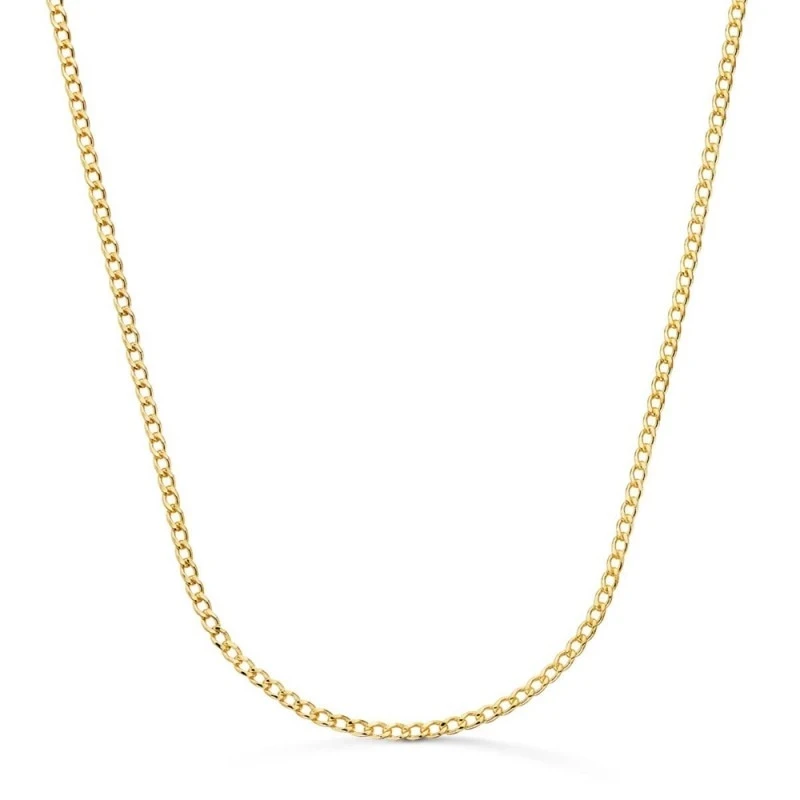 Cadena Oro 18k unisex 60 cm. barbada hueca 2 mm. reasa