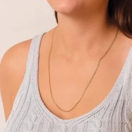 Cadena Oro 18k unisex 60 cm. barbada hueca 2.5 mm.