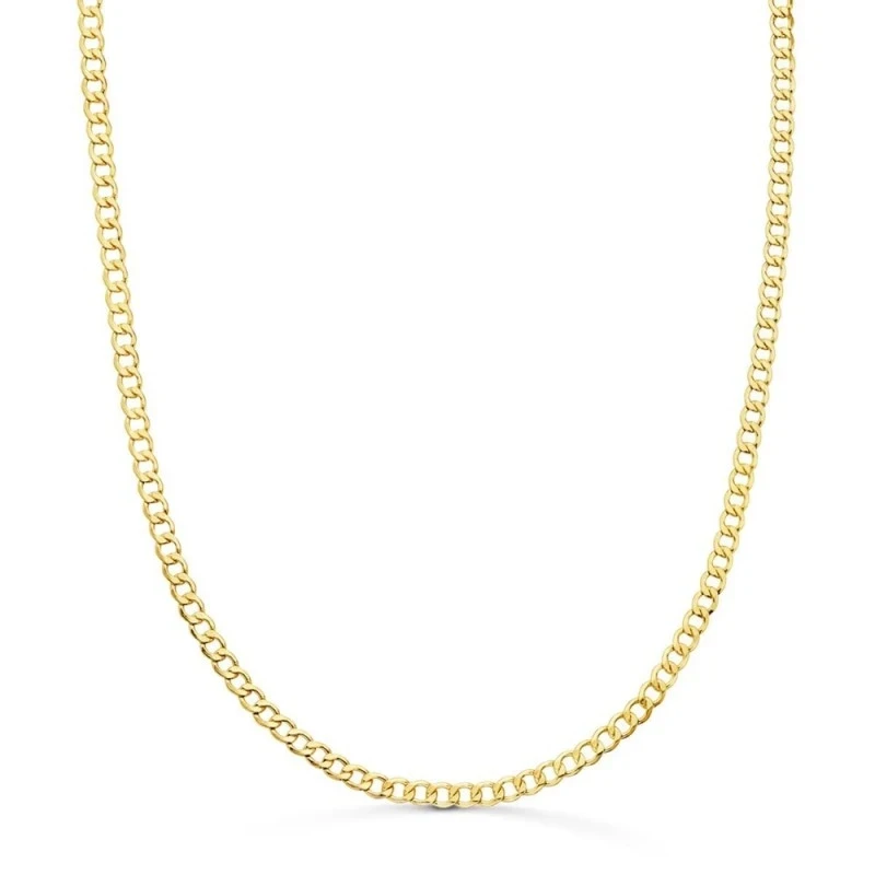 Cadena Oro 18k unisex 60 cm.barbada hueca 3.5 mm. mosquetón