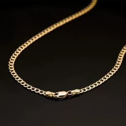 Cadena Oro 18k unisex 60 cm.barbada hueca 3.5 mm. mosquetón