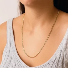 Cadena Oro 18k unisex 60 cm. barbada hueca 3.2 mm. reasa