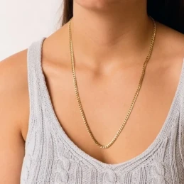 Cadena Oro 18k unisex 60 cm. barbada hueca 4 mm.