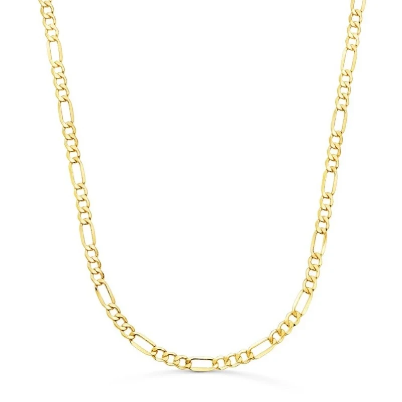 Cadena Oro 18k unisex 50 cm. alternada 3x1 hueca 3.5 mm. mosquetón