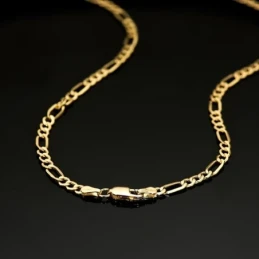 Cadena Oro 18k unisex 50 cm. alternada 3x1 hueca 3.5 mm. mosquetón