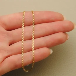 Cadena Oro 18k unisex 50 cm. barbada maciza 1.5 mm. reasa