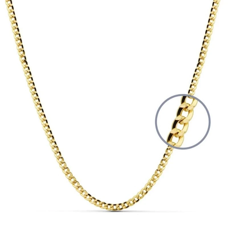 Cadena Oro 18k unisex 50 cm. barbada 3.5 mm. mosquetón