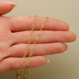 Cadena Oro 18k unisex 40 cm. forzada tallada hueca 2.5 mm. reasa