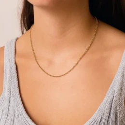 Cadena Oro 18k unisex 45 cm. rolo hueca reasa