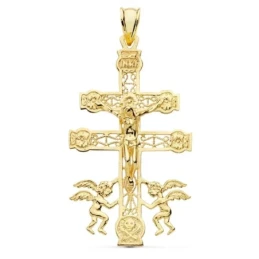 Cruz Caravaca Colgante Oro 9k unisex 49 mm. calad