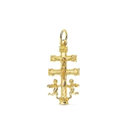 Cruz Caravaca Colgante Oro 9k unisex 31 mm. lisa plana