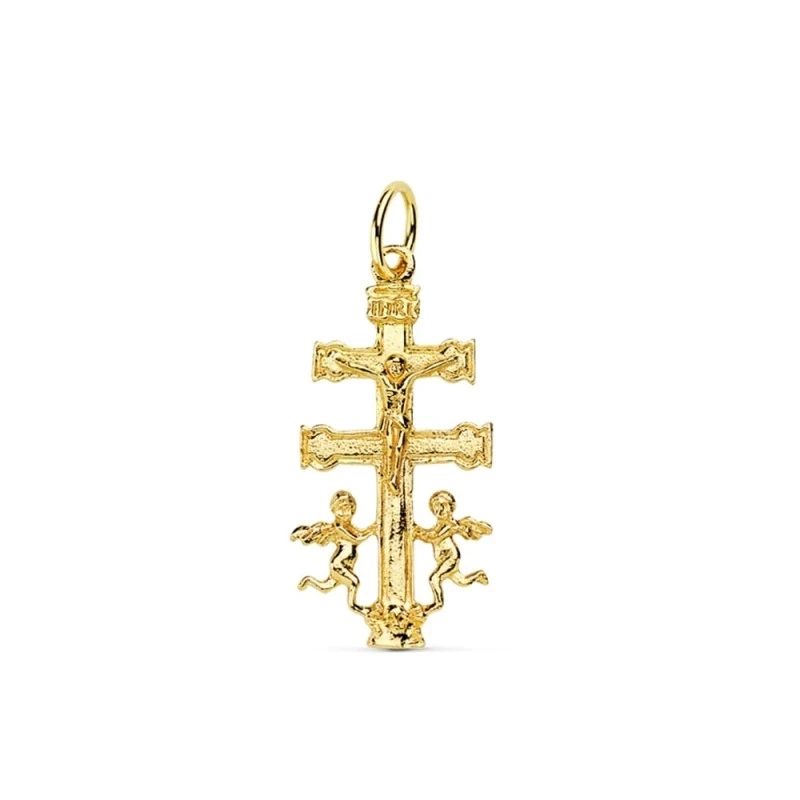 Cruz Caravaca Colgante Oro 9k unisex 31 mm. lisa plana