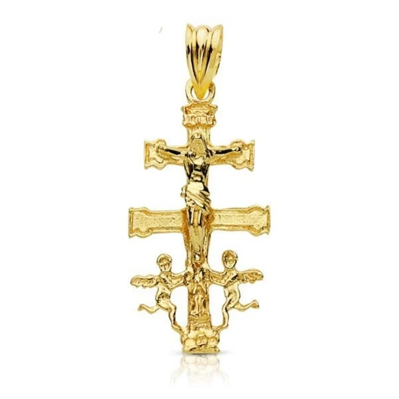 Cruz Cavaraca Colgante Oro 9k unisex 28 mm. lisa