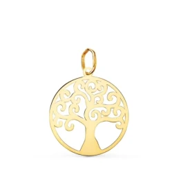 Árbol Vida Medalla Oro 18k mujer 20 mm. brillo calada